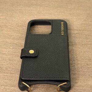 Bandolier Black Phone Case with Gold Details